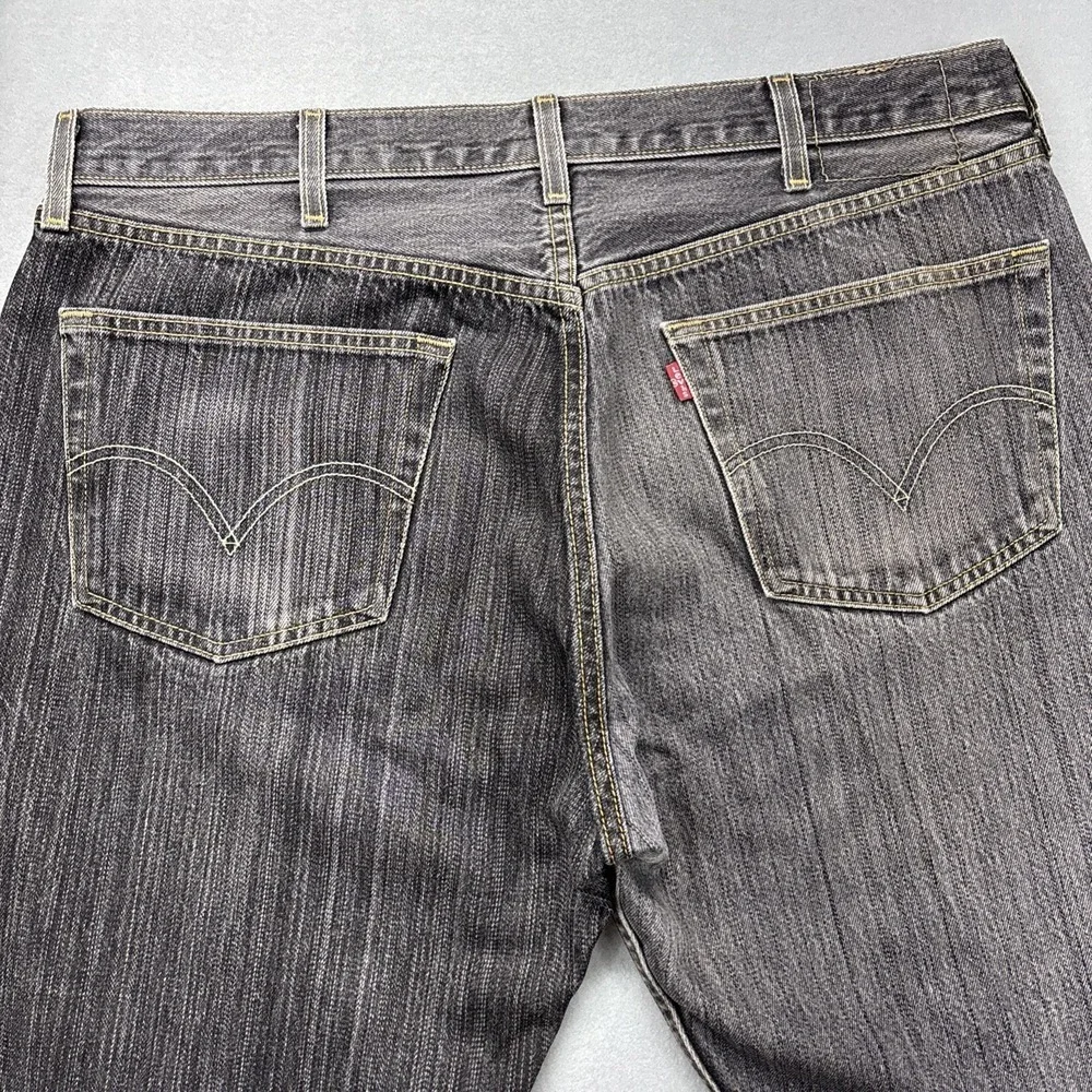 VTG Levi's 501 jeans‎ mens 38x32 2 tone black/gray button fly Straight Baggy